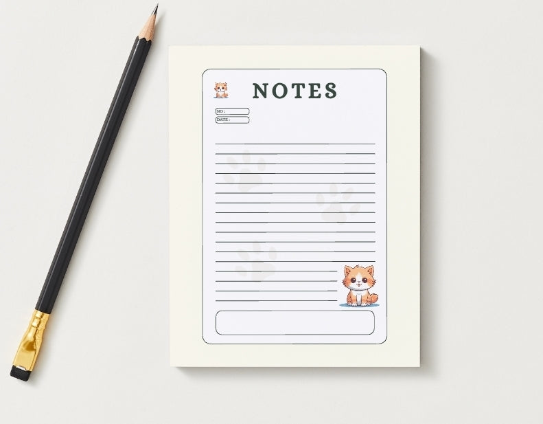 Cat Notepad | 30 Page Notepad | Chipboard Notepad