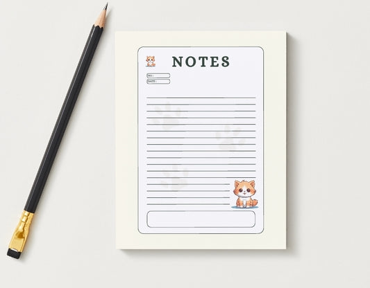Cat Notepad | 30 Page Notepad | Chipboard Notepad