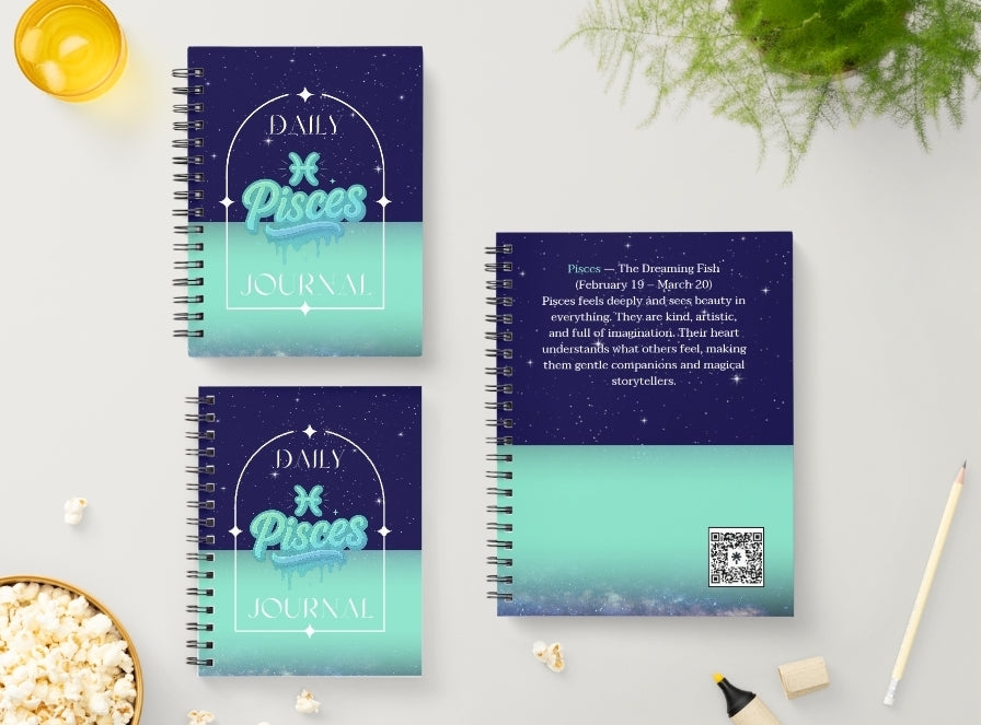 Pisces Daily Journal | Zodiac Sign | Undated Calendar |