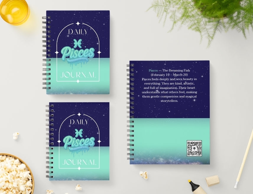 Pisces Daily Journal | Zodiac Sign | Undated Calendar |