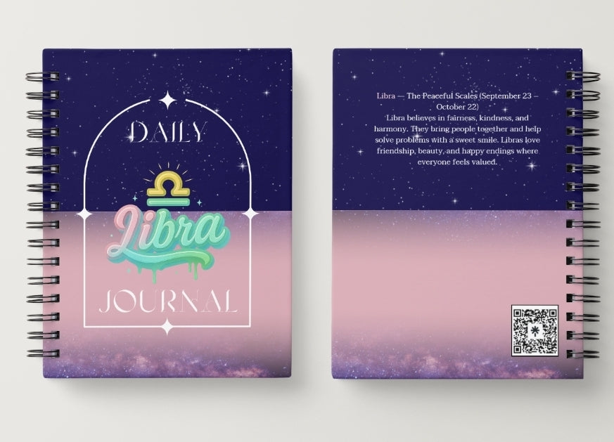 Libra Daily Journal  | Zodiac Sign | Undated Calendar