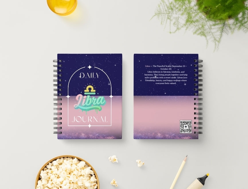 Libra Daily Journal  | Zodiac Sign | Undated Calendar