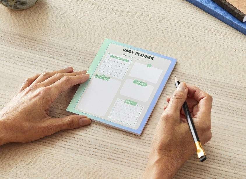 Daily Planner Notepad | 30 Page Notepad | Chipboard Notepad