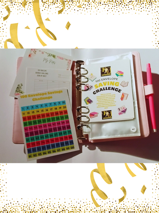100-Day Envelope Savings Challenge Binder | Saving Binder | Pink Binder