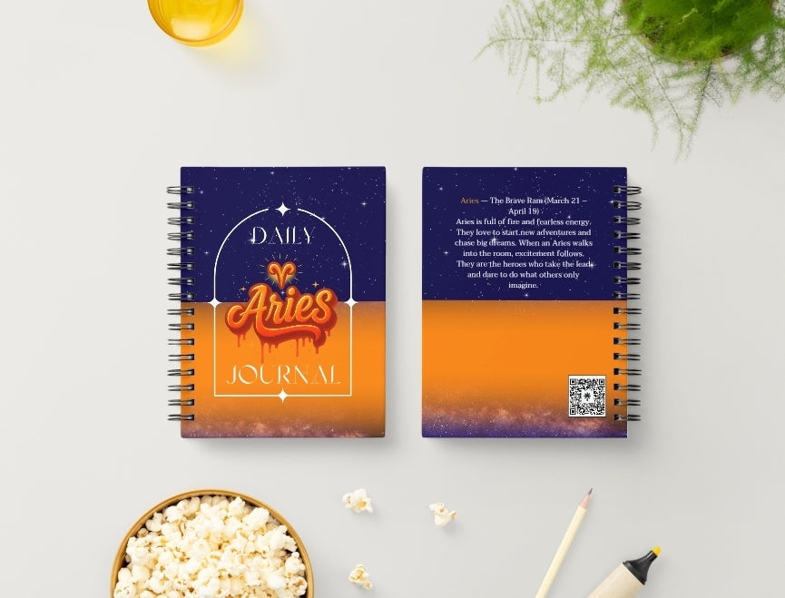 Aries Daily Journal | Zodiac Sign | Undated Calendar