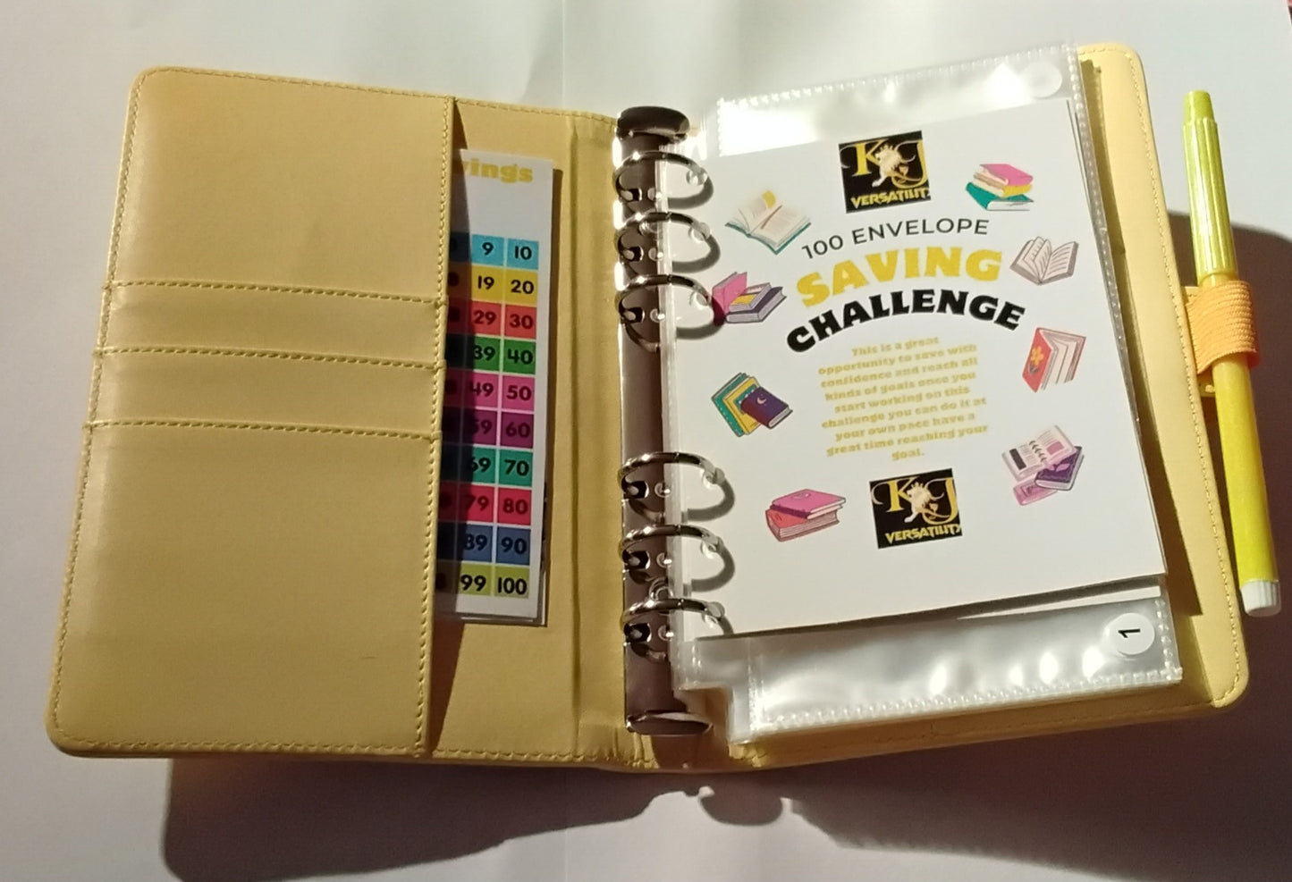 100-Day Envelope Savings Challenge Binder | Savings Binder | Yellow Binder