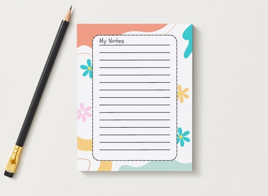 Flowers Notepad | 30 Page Notepad | Chipboard Notepad