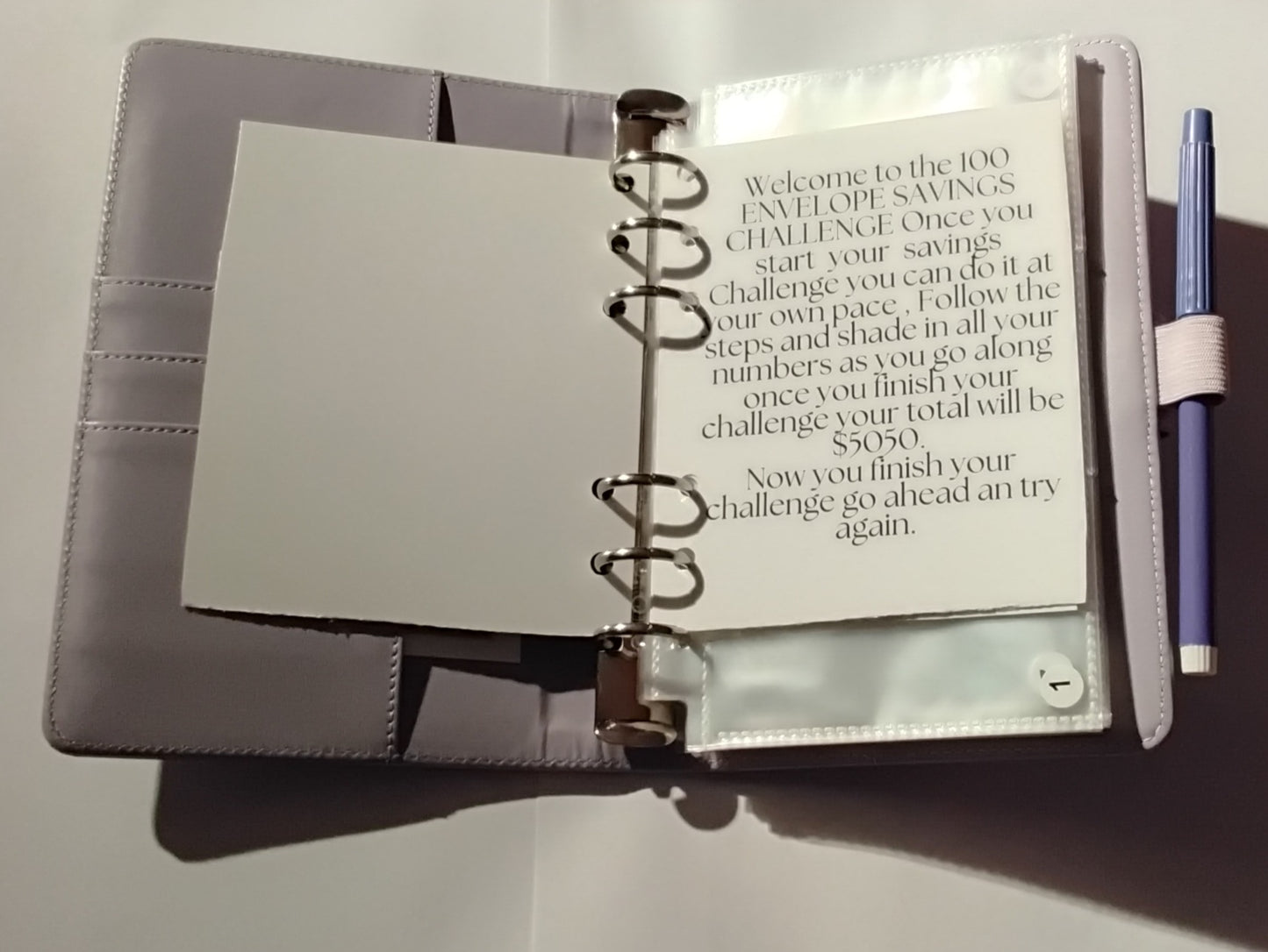 100-Day Envelope Savings Challenge Binder | Savings Binder | Purple Binder