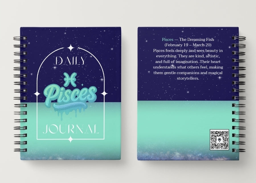 Pisces Daily Journal | Zodiac Sign | Undated Calendar |