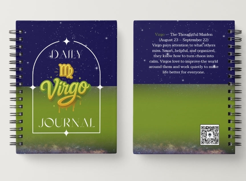 Virgo Daily Journal | Zodiac Sign | Undated Calendar