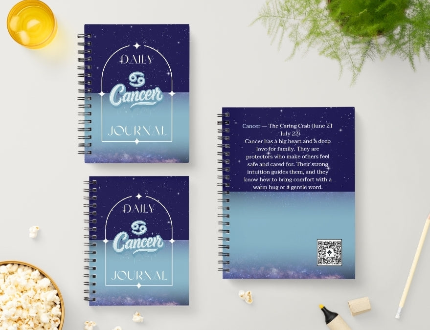Cancer Daily Journal | Zodiac Sign |Undated Calendar