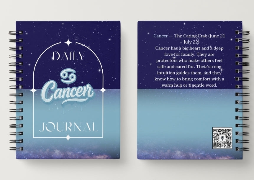 Cancer Daily Journal | Zodiac Sign |Undated Calendar