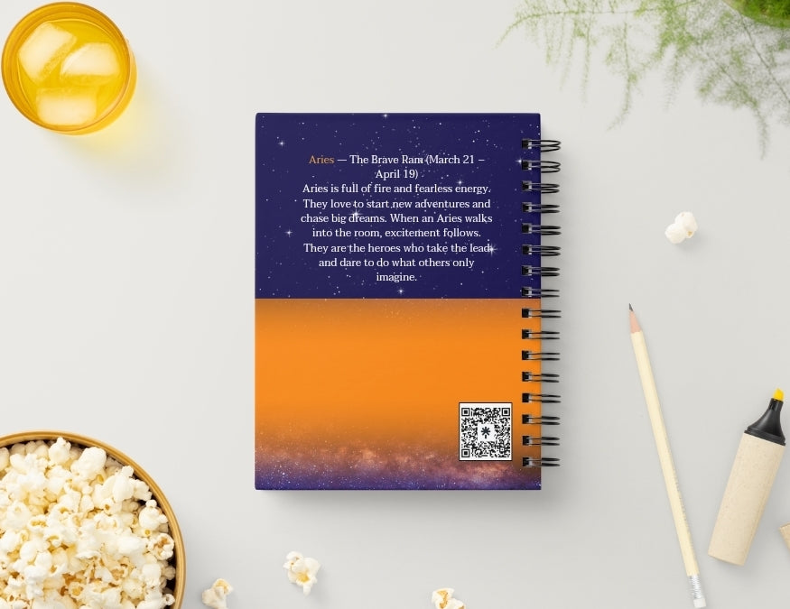 Aries Daily Journal | Zodiac Sign | Undated Calendar