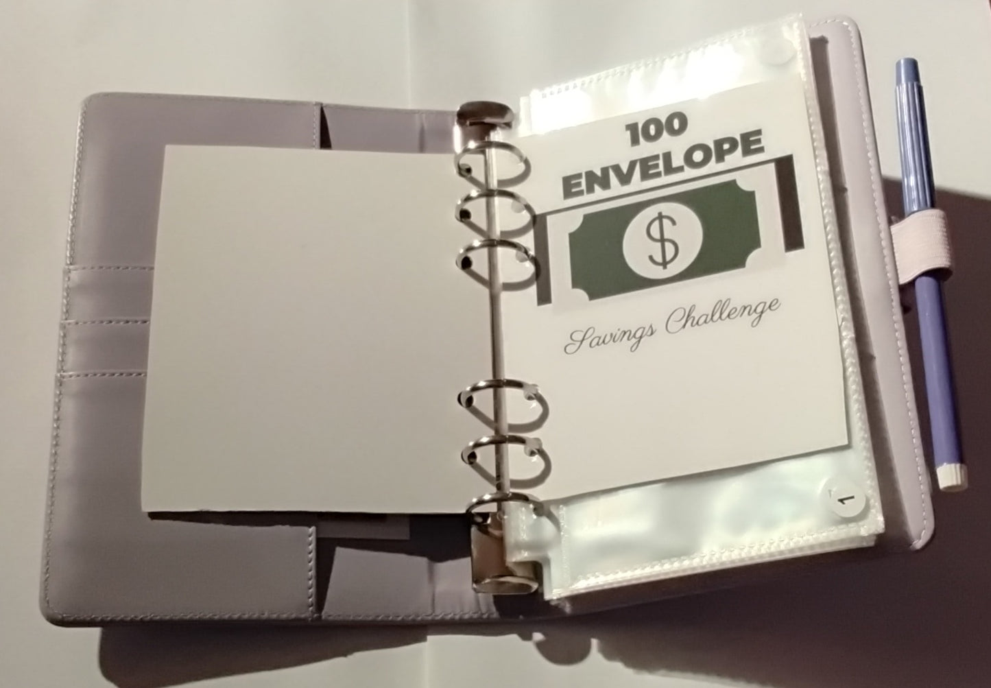 100-Day Envelope Savings Challenge Binder | Savings Binder | Purple Binder