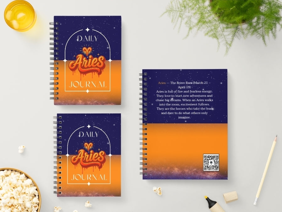 Aries Daily Journal | Zodiac Sign | Undated Calendar