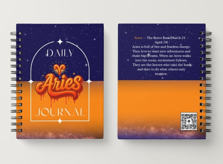 Aries Daily Journal | Zodiac Sign | Undated Calendar